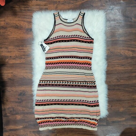 Callahan Knitwear Chic Boho Rosario Sleeveless Bodycon Knit Dress Size XXL NWT - Picture 2 of 15